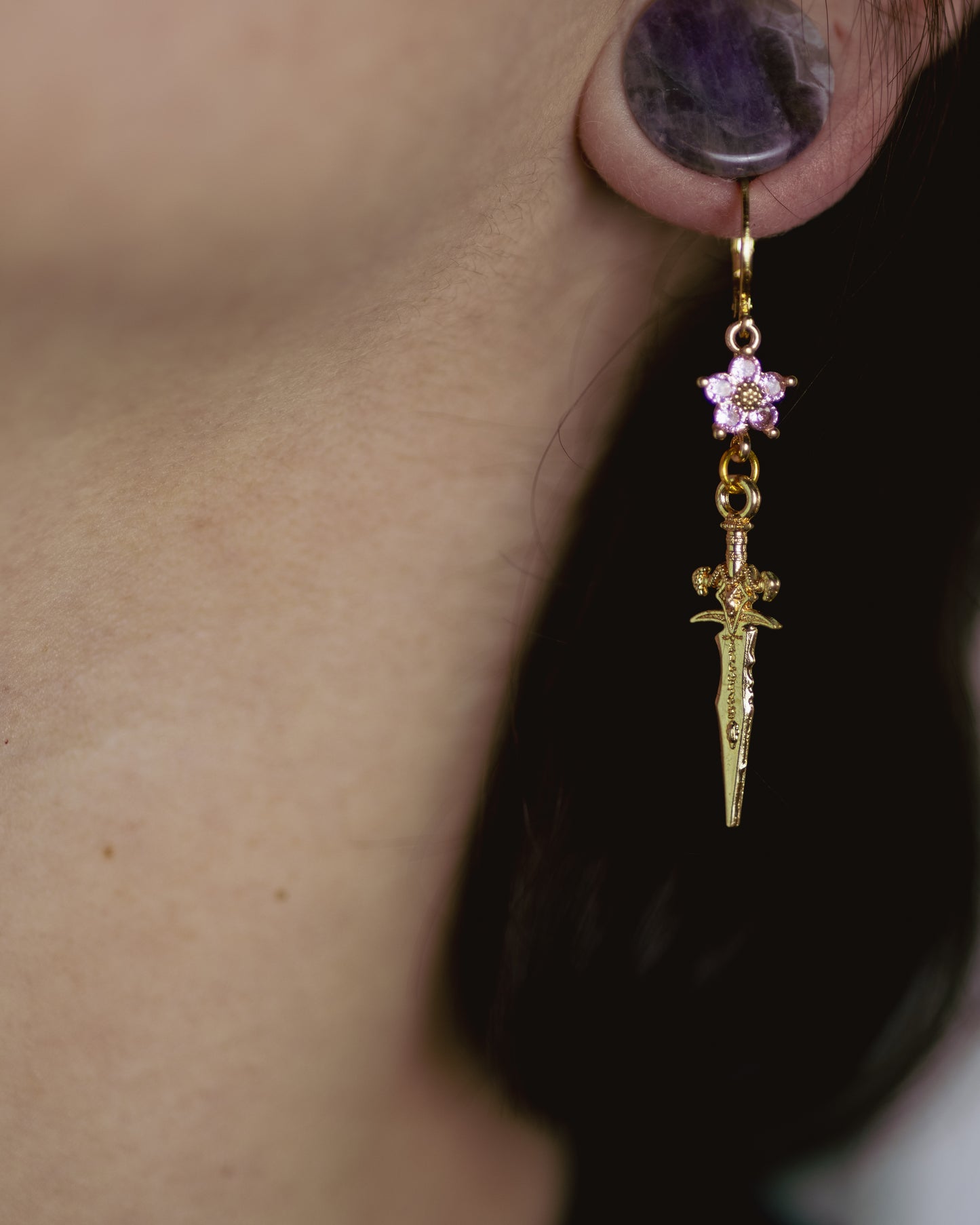 Sacred Blade (Rose) Earrings