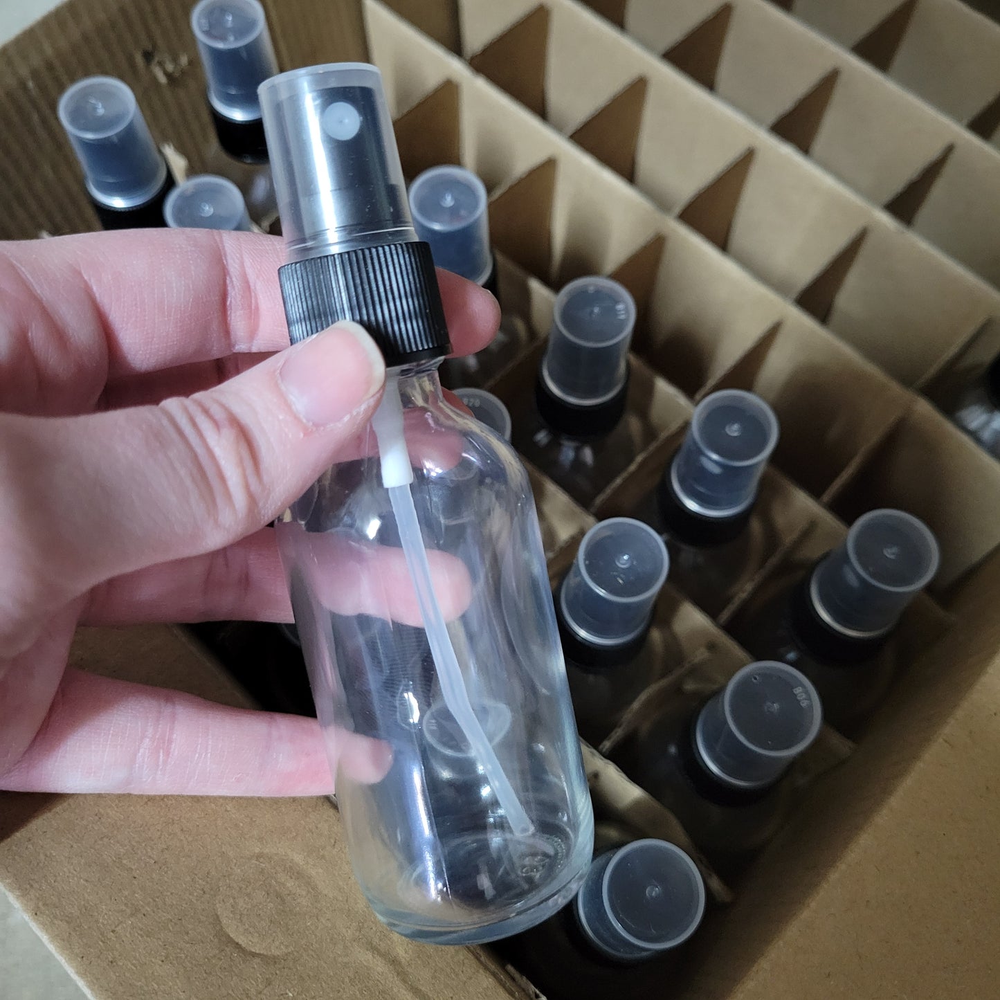 15pcs 2oz Clear Glass Spray Bottles