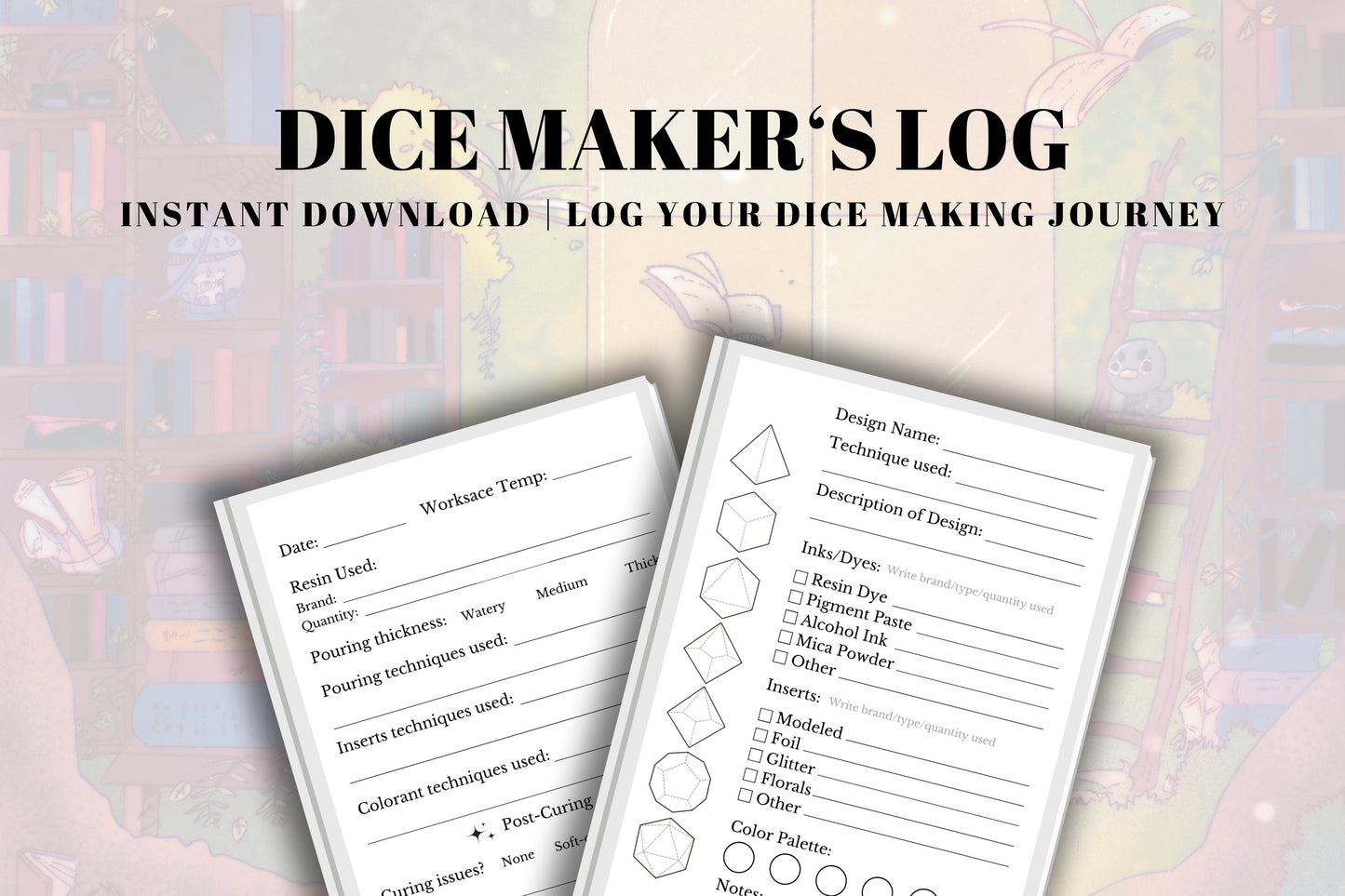 Dice Maker's Notes - Printable Digital Download