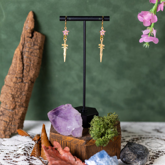 Sacred Blade (Rose) Earrings