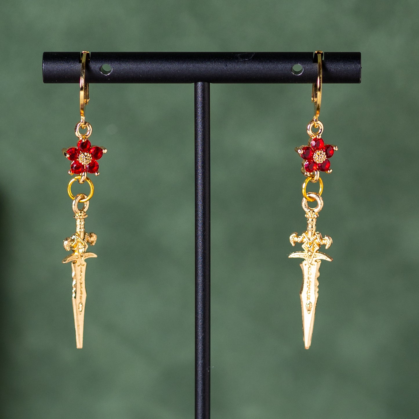 Sacred Blade (Ruby) Earrings