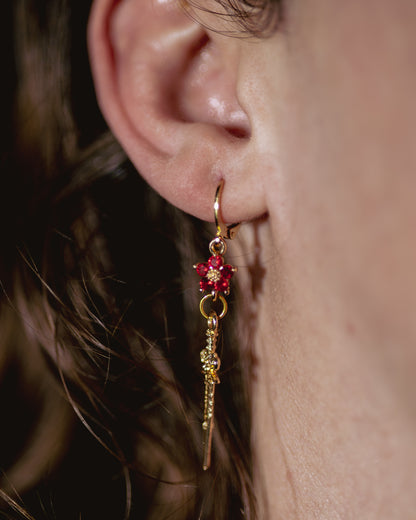 Sacred Blade (Ruby) Earrings