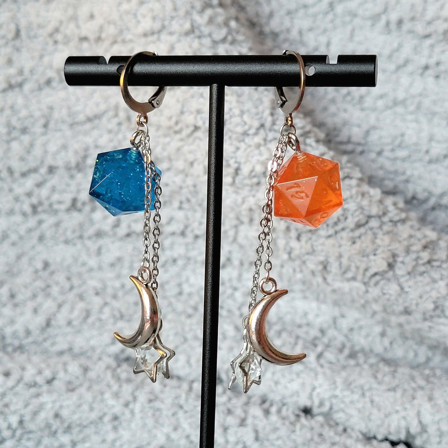 Planetary Orbit Dice Earrings