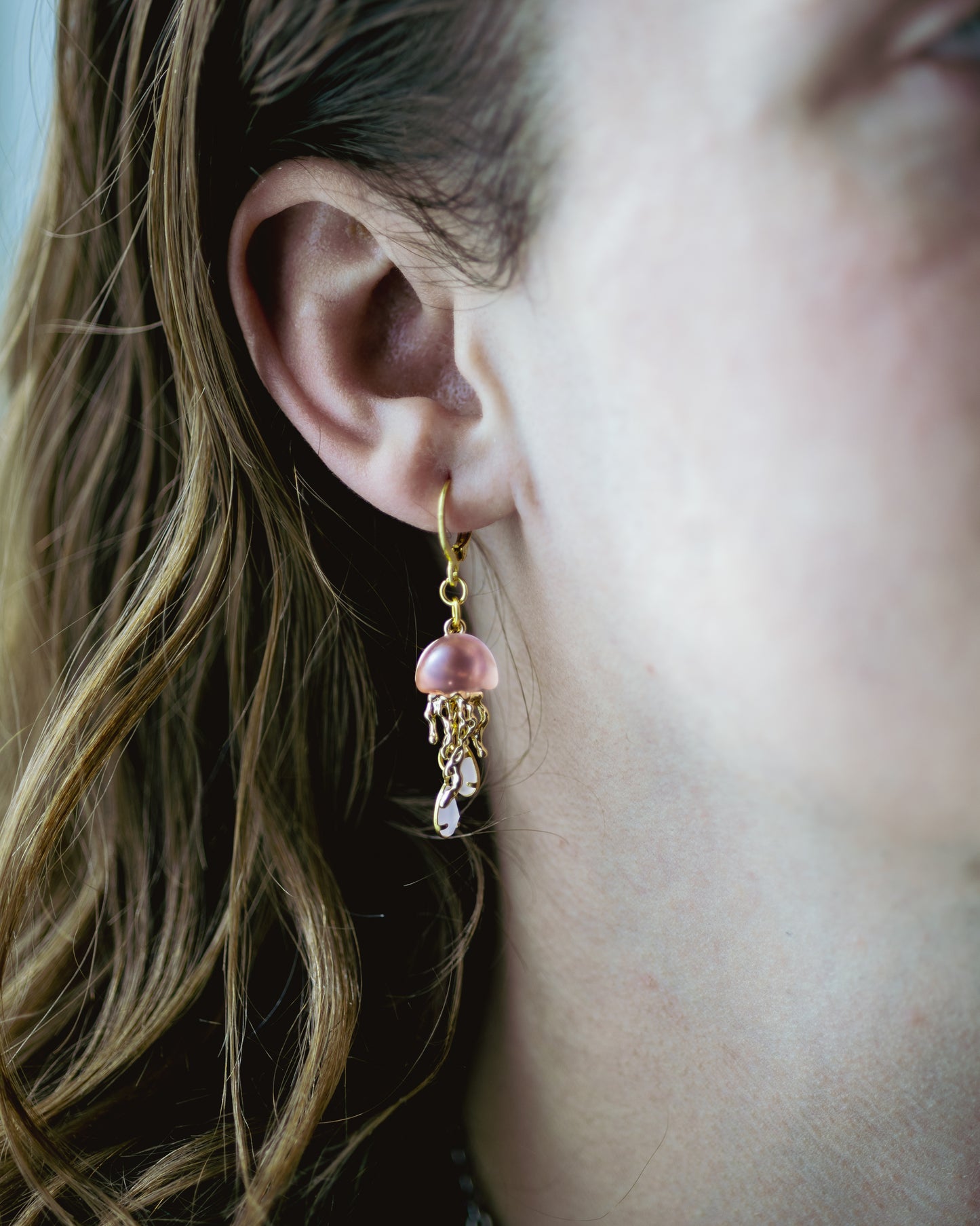 Pink Moon Jellies Earrings